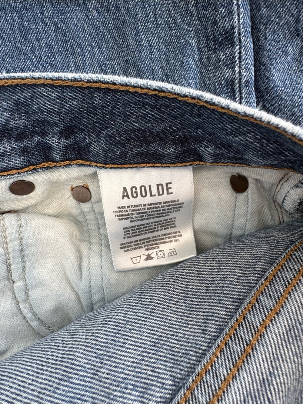 Agolde Fran Button-Fly Medium Wash Blue Jeans Size 28 - Picture 6 of 15